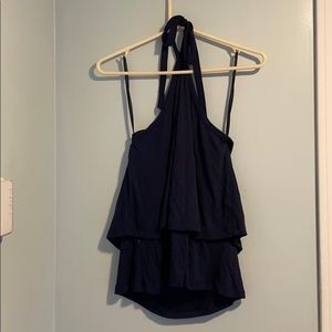 NY&Co. Navy halter tiered top; NWOT.